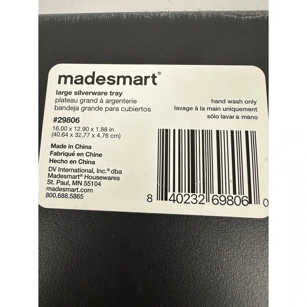 Madesmart® Gray/Black Drawer Organizer Kitchen Silverware 15.8